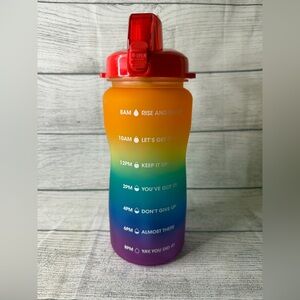 Colorful Gradient Water Bottle with Time Markers 56 0z